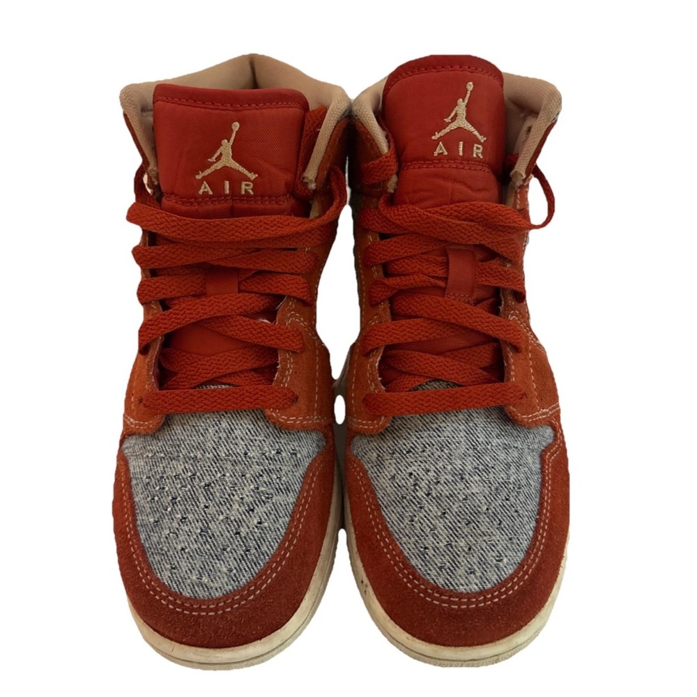 Nike Air Jordans YOUTH 1 Mid SE 'Denim Red' Size 5Y BLUE & RED sneakers 1 Nike